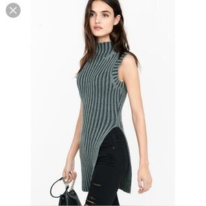 Asymmetrical side slit tunic tank top